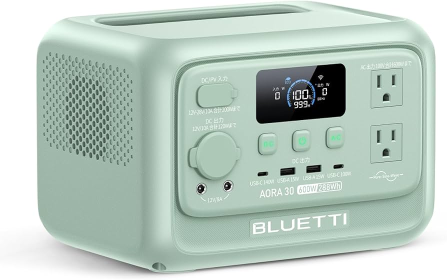 BLUETTI AORA 30 V2 ポータブル電源 ミントグリーン BLUETTI AORA 30 V2 小型ポータブル電源 | 防災推奨・車中泊